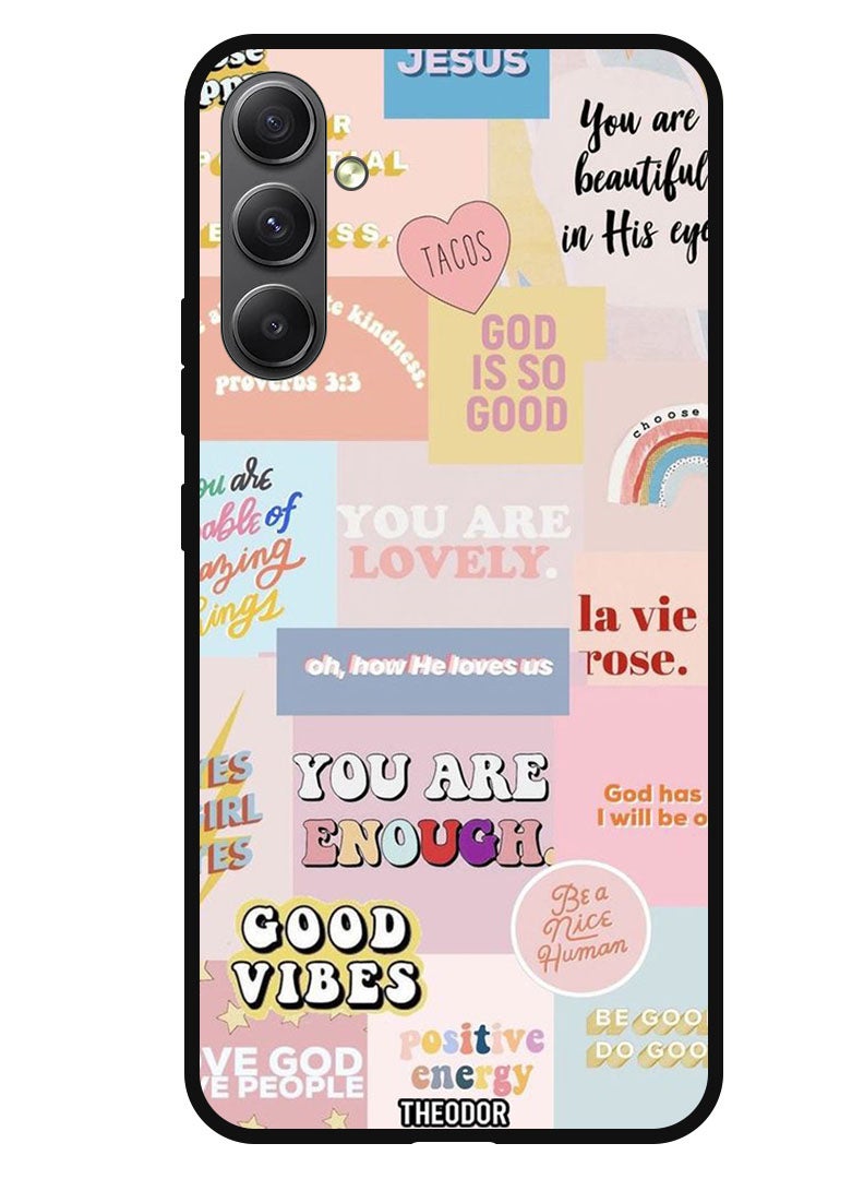 Theodor Protective Case Anti Scratch Shock Proof Bumper Cover For Samsung Galaxy A34 Collage - Image 1