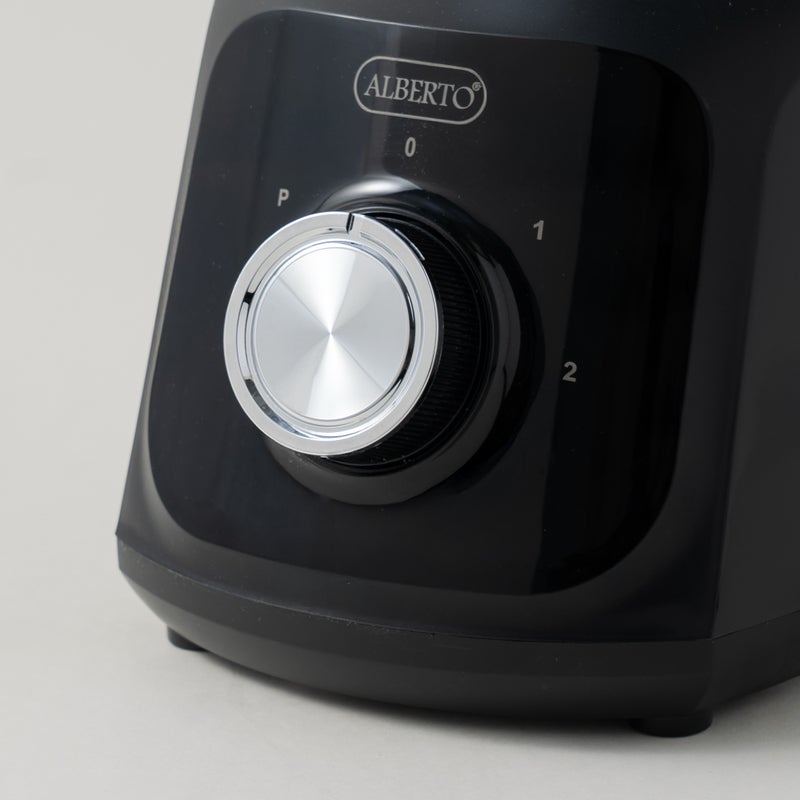 ألبرتو خلاط كهربائي ثنائي السرعة ستانلس ستيل بغطاء، أسود 1.5 لتر 600 واط - Image 5