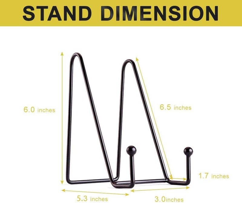 Mcherry 6 Inch Display Stands for Plate Photos 4 Pack - Black Iron Easel Plate Holder Display Stands Metal Frame Holders for Photo, Pictures, Decorative Plate Dish and Tabletop Art - Image 5