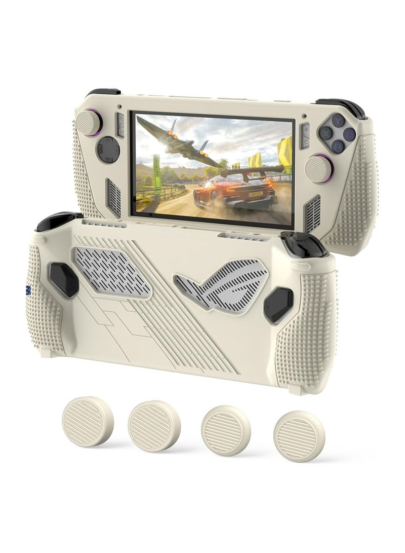 سيوسي حافظة واقية بحامل Rog Ally، واقي ملحقات السيليكون، مسند للحماية الكاملة، حافظة مضادة للخدش والسقوط وغير قابلة للانزلاق مع زوج من مقابض الإبهام - Image 1