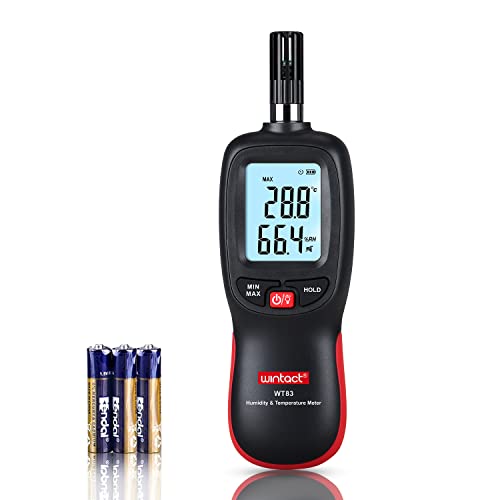 Wintact Digital Temperature and Humidity Meter, Thermometer Hygrometer Monitor with Dew Point and Wet Bulb Temperature, Backlight, Max/Min Value, Data Hold, Store 1000 Group of Data for Indoor Outdoor - Image 1