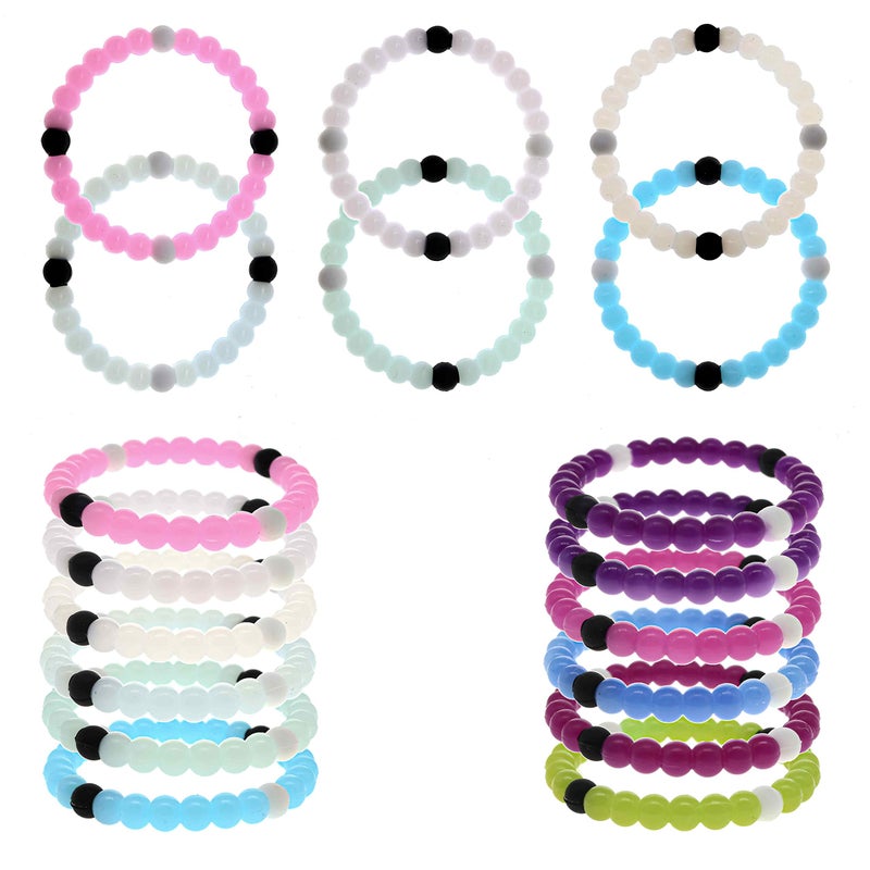 FROG SAC 6 Beaded Bracelets for Teen Girls UV Solar Reactive Silicone Bracelet Pack Cute Stretch Bead Bracelets for Kids That Change Color In The Sun VSCO Girl Birthday Party Favors - Image 2
