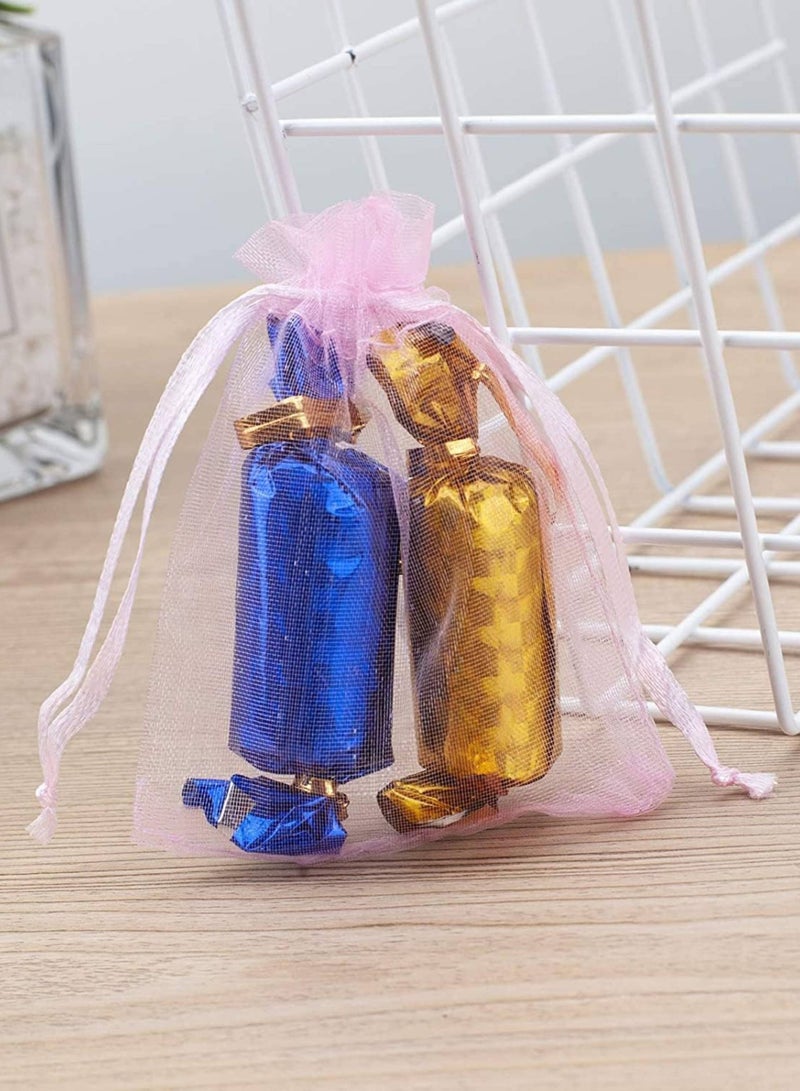 25Pcs Organza Bags 9X12cm , Pink Baby Shower Favor Bags, Small Drawstring Mesh Jewelry Gift Pouches Wedding Party Candy Bags  - Image 4