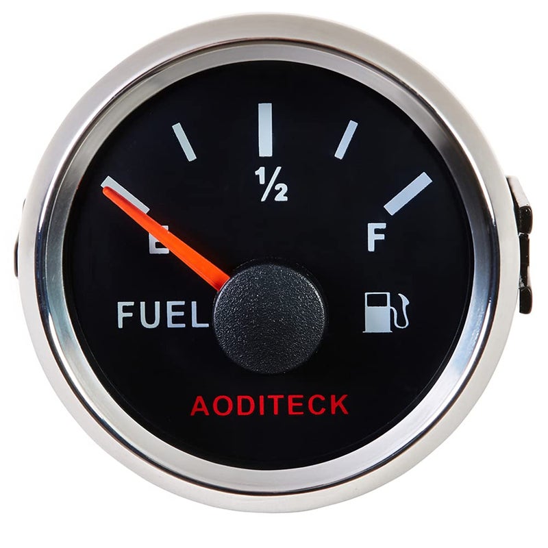 AODITECK 240-33ohm Marine Fuel Gauge for Boat Gas Gauge Fuel Level Gauge for Car Truck Vehicle Diesel Automotive Replacement Aftermarket Gauge for Car Truck Vehicle SUV with Backlight,Black - Image 1
