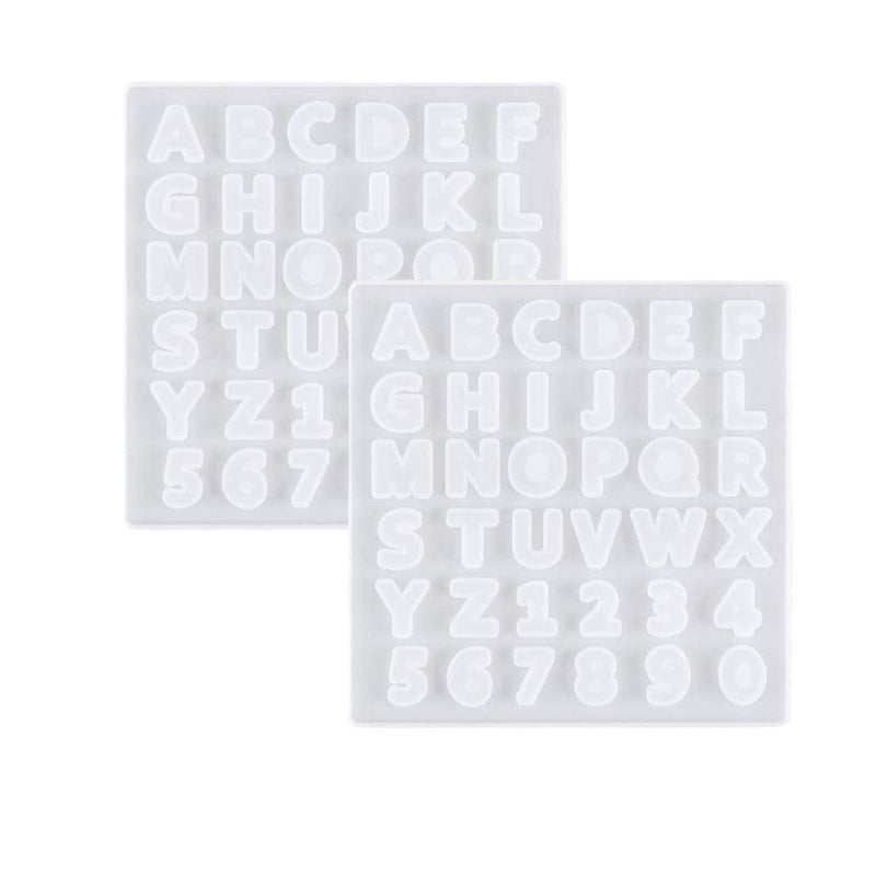 Snoogg SNOOGG Pack of 2/2 Piece of Small ABCD Mold Mould Epoxy Resin Casting Moulds for Pendants Keychains Craft Letters ABCD Multipurpose Transparent Silicone Coaster Tray Mould - Image 1
