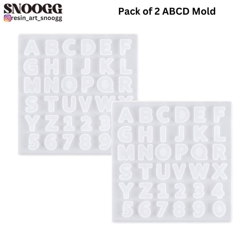 Snoogg SNOOGG Pack of 2/2 Piece of Small ABCD Mold Mould Epoxy Resin Casting Moulds for Pendants Keychains Craft Letters ABCD Multipurpose Transparent Silicone Coaster Tray Mould - Image 2