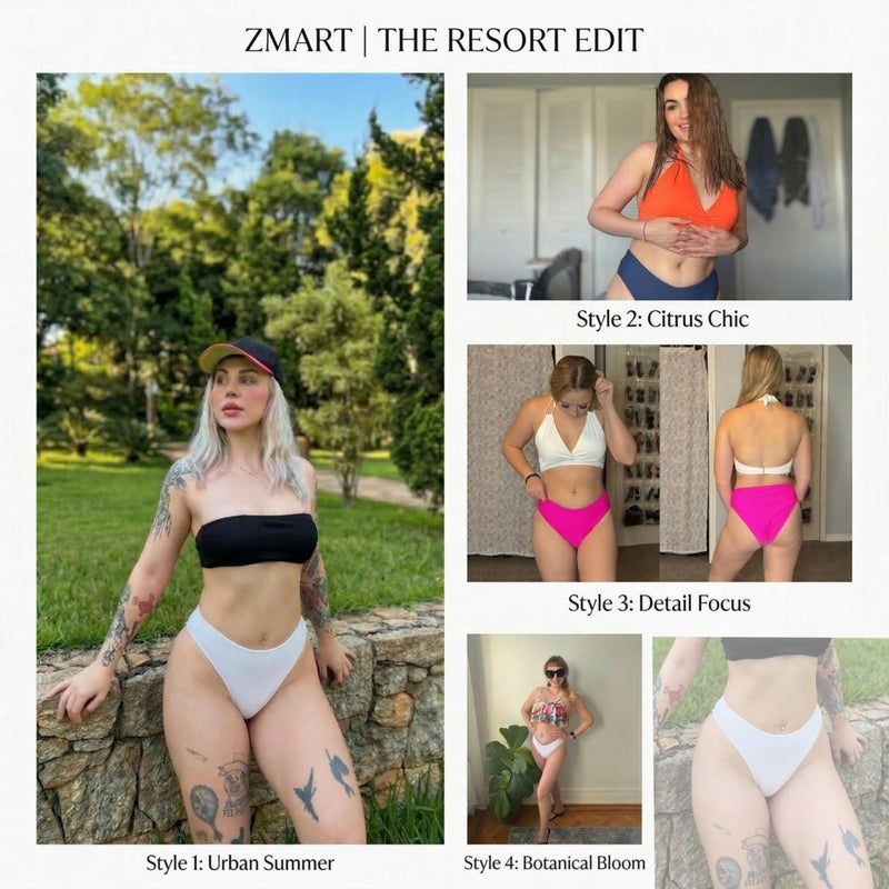 Zmart Women V Cut Cheeky Bikini Bottoms - Mid Waist High Cut Swim Bathing Suit Bottoms V Front Swimsuit Black L - Image 2
