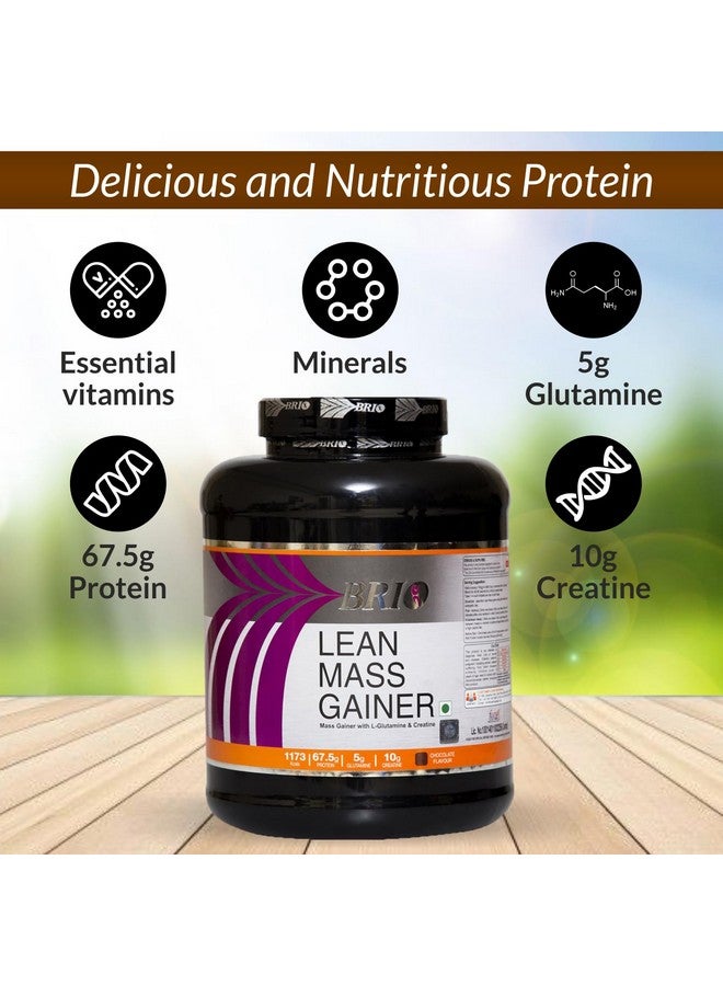 Brio Lean Mass Gainer With L-Glutamine And Creatine. 1173Kcals And 67.5 g Protein per 300g serving. Mass Gainer For Men And Women Chocolate Flavour Pack Of 3 Kg - Image 4