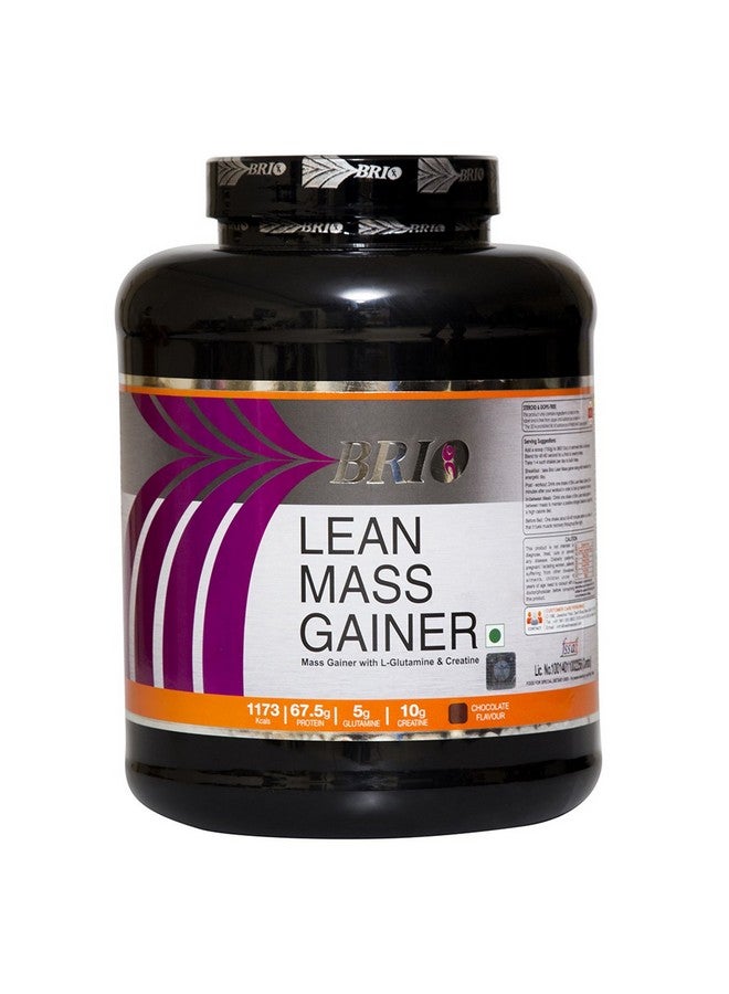 Brio Lean Mass Gainer With L-Glutamine And Creatine. 1173Kcals And 67.5 g Protein per 300g serving. Mass Gainer For Men And Women Chocolate Flavour Pack Of 3 Kg - Image 1
