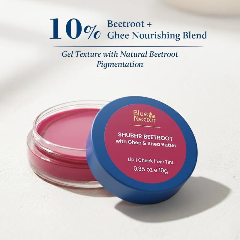 Lip Tint Balm for Deep Wine Tinted Lips | Natural Beetroot Lip Balm Moisturizer for Dry Skin with Organic Ghee & Shea Butter | Long Lasting Hydrating Lip Tint (10g) - Image 1