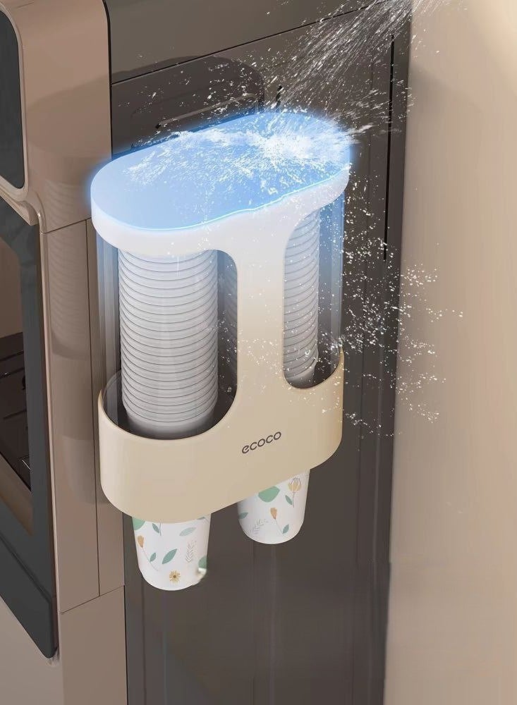 إيكوكو ديسبنسر أكواب زوجي بتصميم أنيق – حامل أكواب مزدوج يُركب على ديسبنسر المياه والعصائر | مناسب للمنزل والمكتب - Image 2