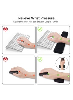 ECVV Memory Foam Mouse & Keyboard Wrist Rest Set for Pain Relief Easy Typing, Ergonomic Mouse Pad Wrist and Keyboard Wrist Support for Work/Gaming/Study  - Image 5