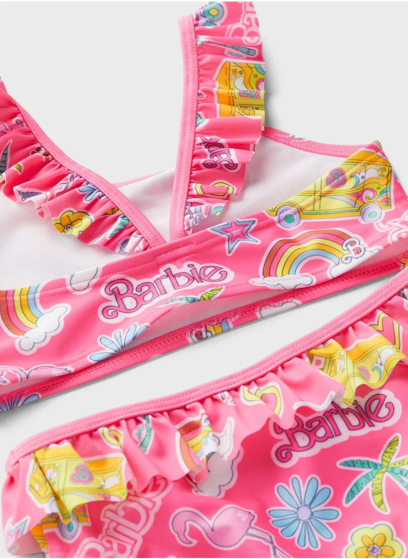 اتش اند ام Barbie Printed Bikini Top & Bottom Set