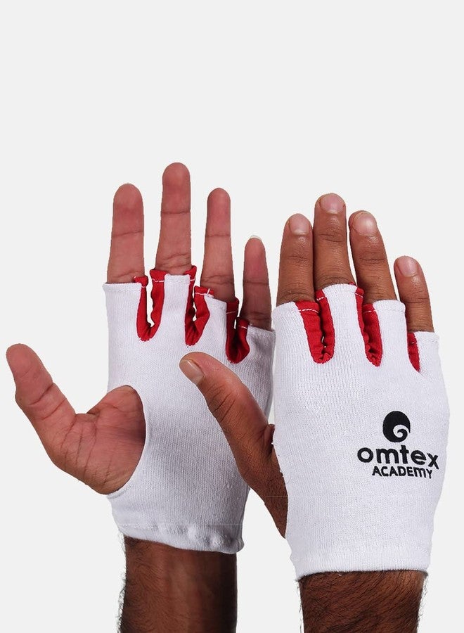 omtex Cricket White Inner Gloves Cut Fingures - Academy - Image 1