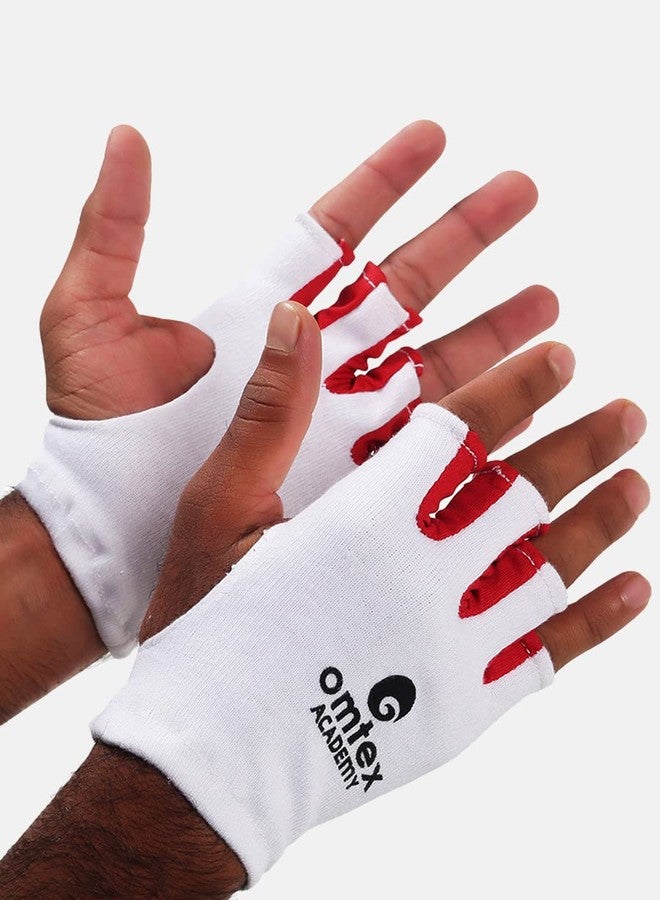 omtex Cricket White Inner Gloves Cut Fingures - Academy - Image 2