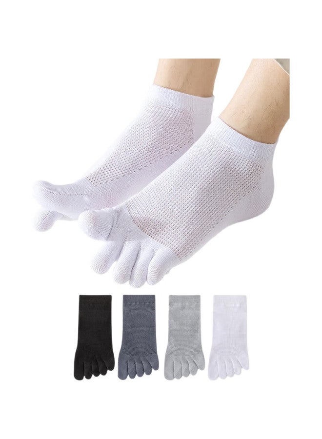 MIIOW 4 Pairs Of Men'S Socks, Mesh Short Tube Socks, 5A Antibacterial Deodorizing, Lightweight Breathable Socks, Summer Men'S Five-Toe Socks - Image 3