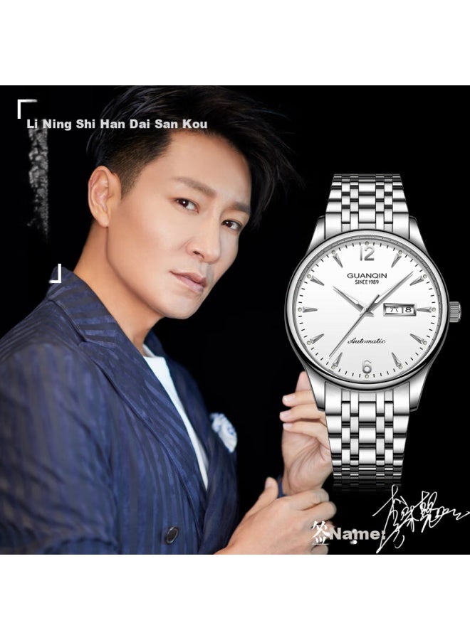 Guanqin Men's Mechanical Watch, Swiss Certified Fully Automatic Business Luxury Watch, Water-resistant Luminous Men's Watch, Gift For Boyfriend - Image 3
