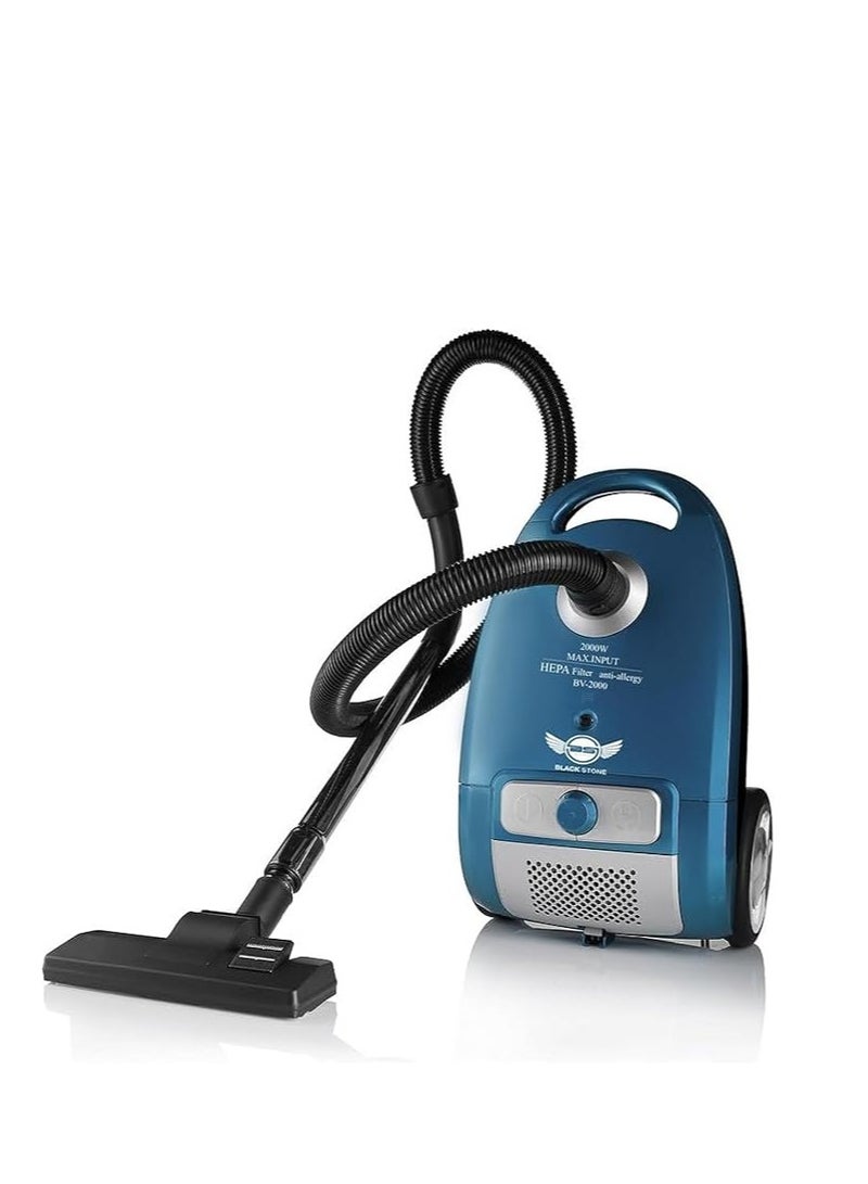 Black Stone Vacuum cleaner 2000 Watt BV-2000 Black Stone, with a healthy and safe filter to protect against bacteria and microbes, blue-black color STONE, Black Stone  - Image 1