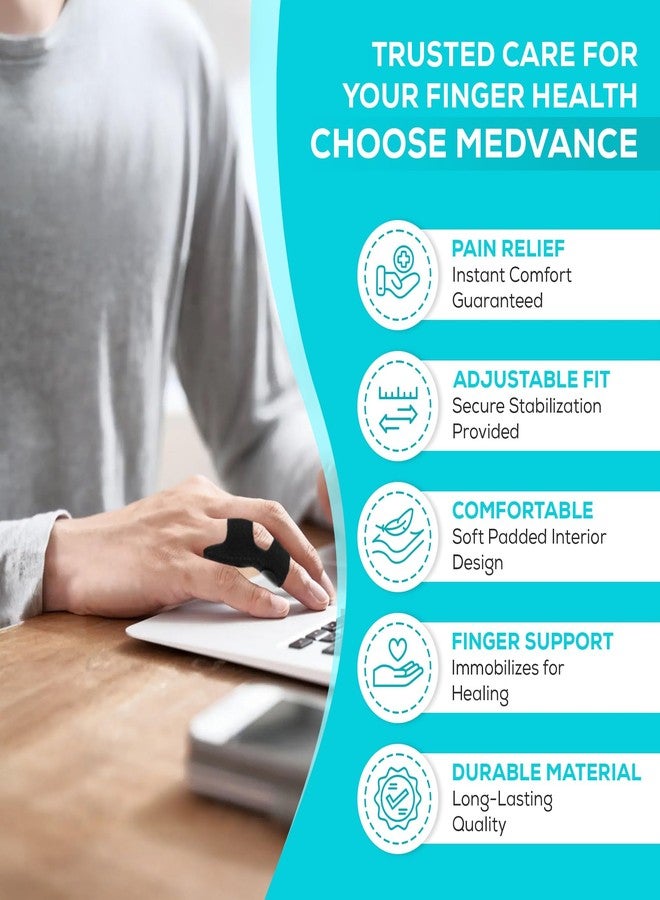جبيرة أصابع MedVance Elivo، بحزام مزدوج، دعامة داعمة لإصبع الزناد للإبهام والسبابة والوسطى والبنصر والخنصر، مقاس صغير، عبوة واحدة - Image 2