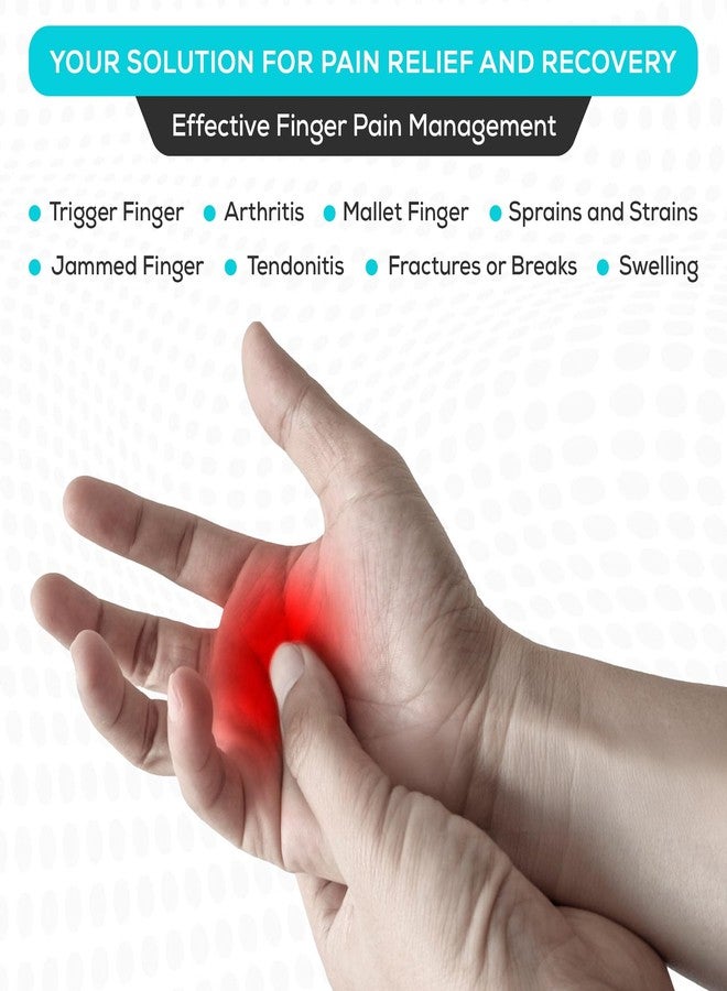 جبيرة أصابع MedVance Elivo، بحزام مزدوج، دعامة داعمة لإصبع الزناد للإبهام والسبابة والوسطى والبنصر والخنصر، مقاس صغير، عبوة واحدة - Image 4