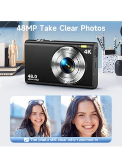 Milatech Digital Camera, Autofocus UHD 4K Vlogging Camera with 32GB Card, 48MP 16X Digital Zoom Digital Camera  - Image 4