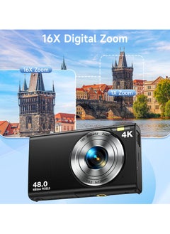 Milatech Digital Camera, Autofocus UHD 4K Vlogging Camera with 32GB Card, 48MP 16X Digital Zoom Digital Camera  - Image 5