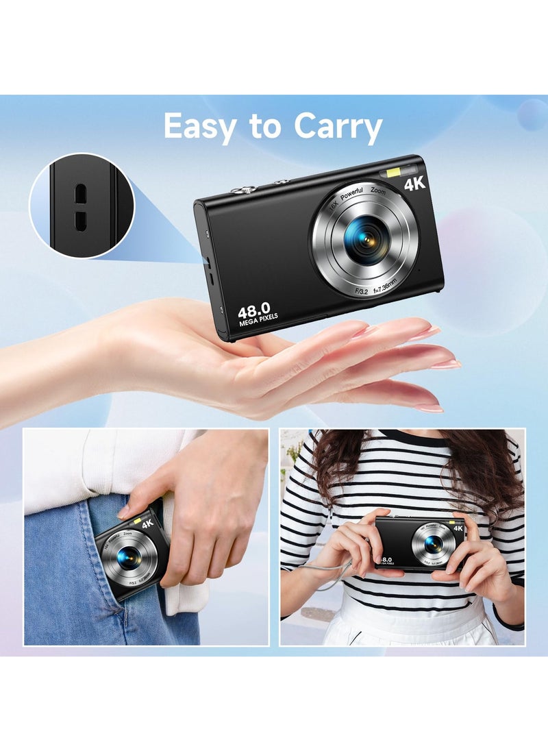 Milatech - Digital Camera, Autofocus UHD 4K Vlogging Camera with 32GB Card, 48MP 16X Digital Zoom Digital Camera - Image 1