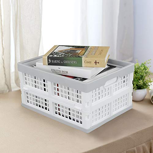 Vababa 3-Pack Plastic Stackable Collapsible Storage Crate, 15 L Stacking Folding Storage Basket - Image 4