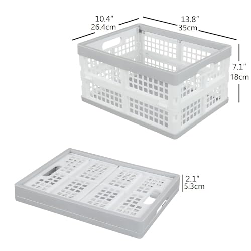 Vababa 3-Pack Plastic Stackable Collapsible Storage Crate, 15 L Stacking Folding Storage Basket - Image 2