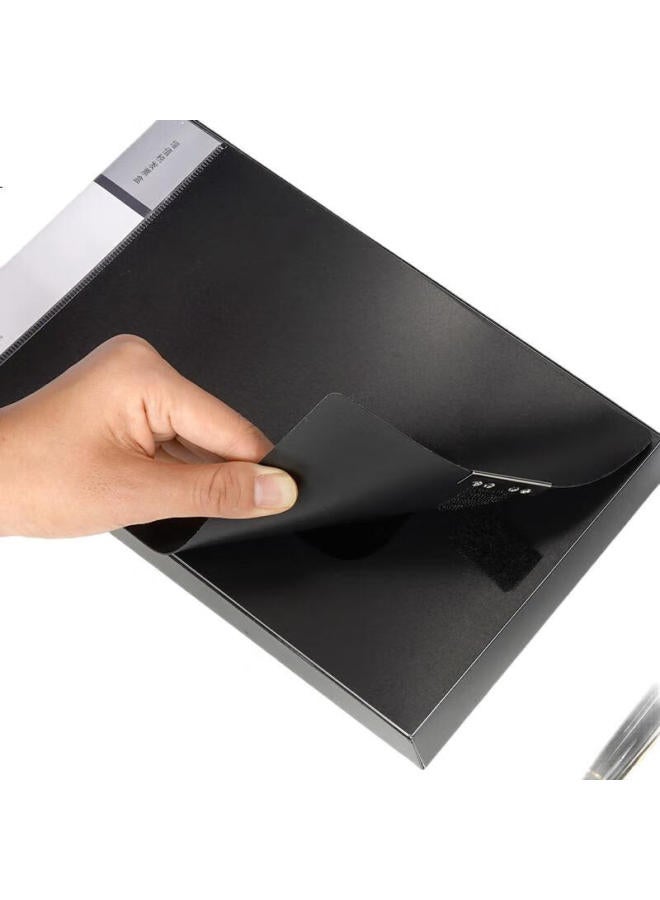 Simaa 37Mm File Box, Vat Invoice Box, Thickened Desktop Financial Party Building Exam Paper Storage, Receipt Organizer, 6075 Black - Image 1