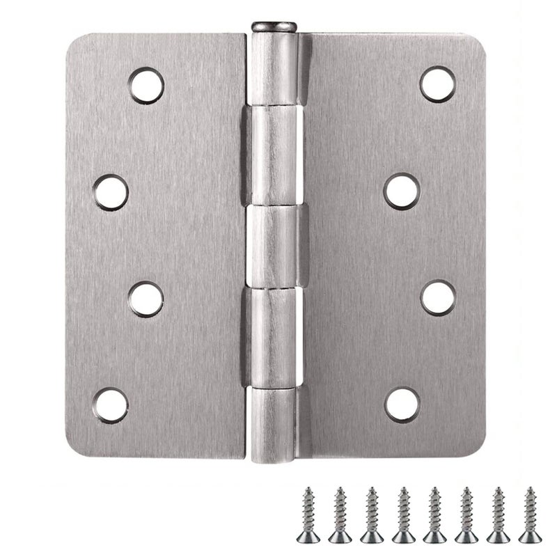 Design House 181537 14 Radius Steel Door Hinge Door Hardware Door Hinges for Interior Doors 4 x 4 Satin Nickel 3Pack