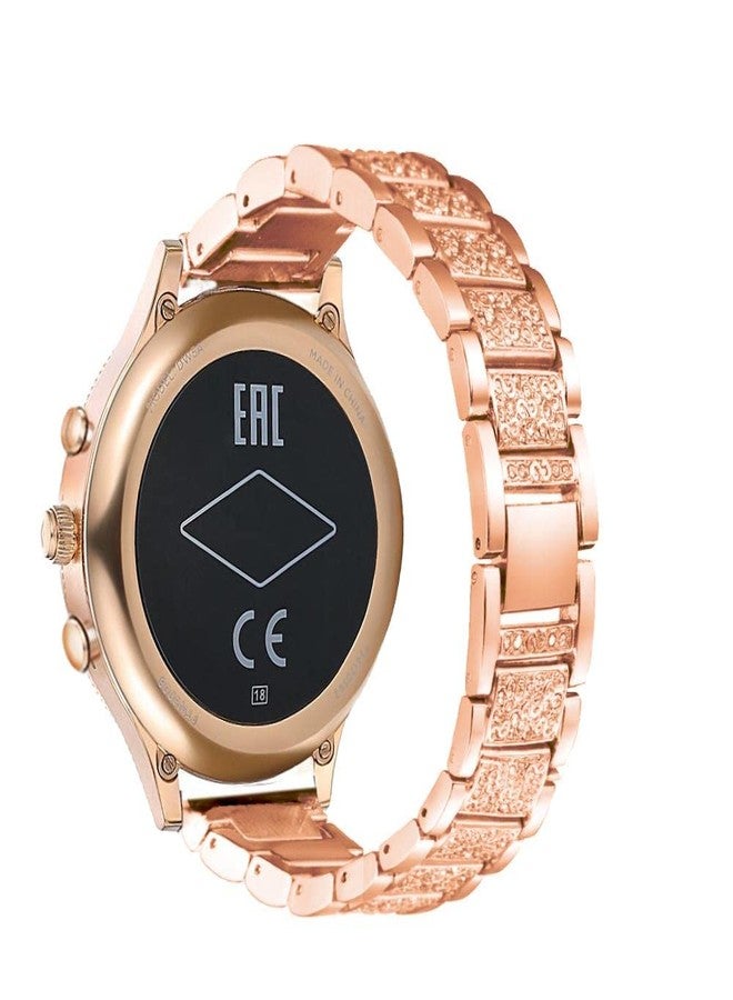 Abanen Watch Band for Fossil Women's Gen 5E 42mm / Women's Gen 6, 18mm Lightweight Alloy Metal Bling Crystal Quick Release Wristband Strap for Fossil Q Venture Gen 4/3,Women's Sport (Rose Gold) - Image 4