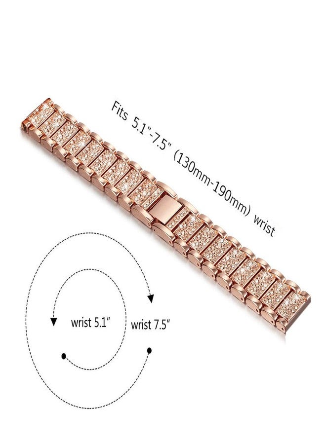 Abanen Watch Band for Fossil Women's Gen 5E 42mm / Women's Gen 6, 18mm Lightweight Alloy Metal Bling Crystal Quick Release Wristband Strap for Fossil Q Venture Gen 4/3,Women's Sport (Rose Gold) - Image 3