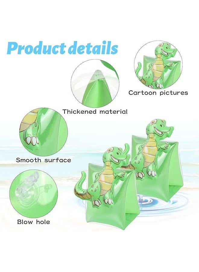 Hihonor 2 PCS Inflatable Arm Swimming Floaties for Kids，Inflatable Swim Arm Bands Rings Water Wings for Kid，Swimming Training Learning 2-6 Years (Dinosaur) - Image 4