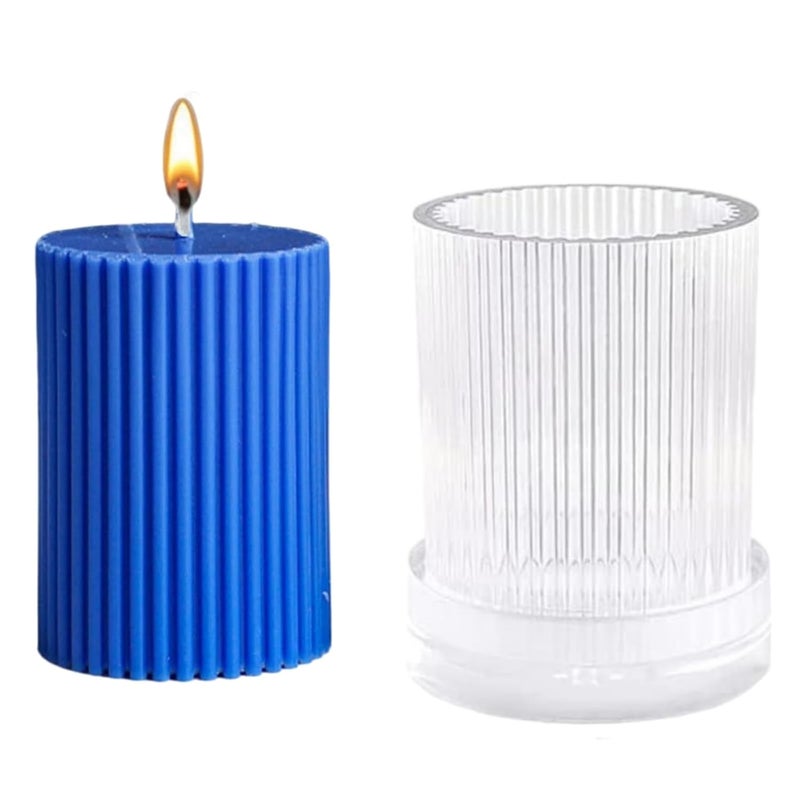 Shoppeecity Polo Striped Pillar Candle Mold I Long Rod Cylinder Acrylic Candlestick Wax Mould I for DIY Handmade Cake Dcor Aromatherapy Candles Making Home Wedding Party Decoration 5 X 75 CM - Image 1