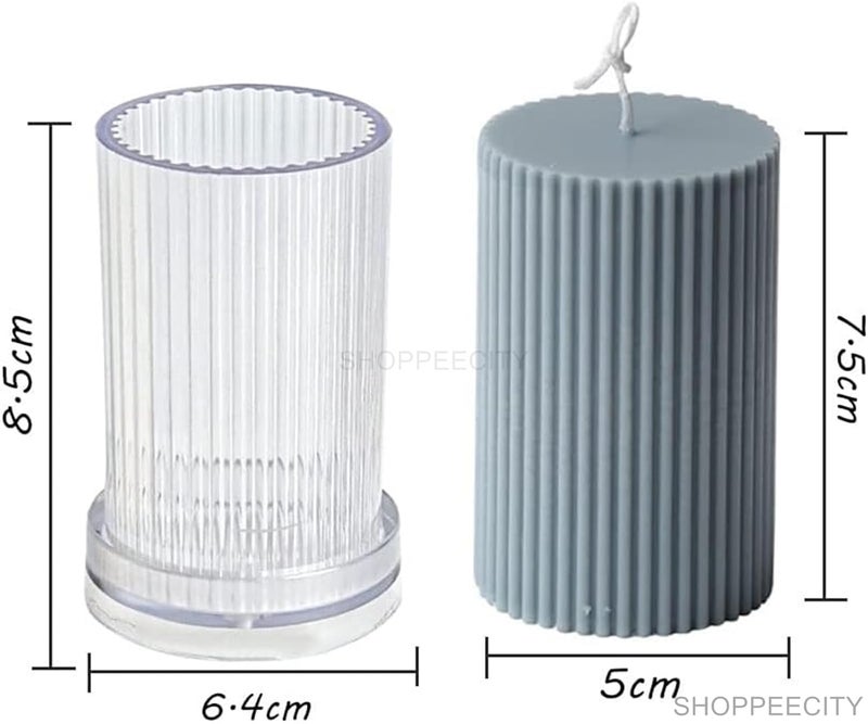 Shoppeecity Polo Striped Pillar Candle Mold I Long Rod Cylinder Acrylic Candlestick Wax Mould I for DIY Handmade Cake Dcor Aromatherapy Candles Making Home Wedding Party Decoration 5 X 75 CM - Image 5