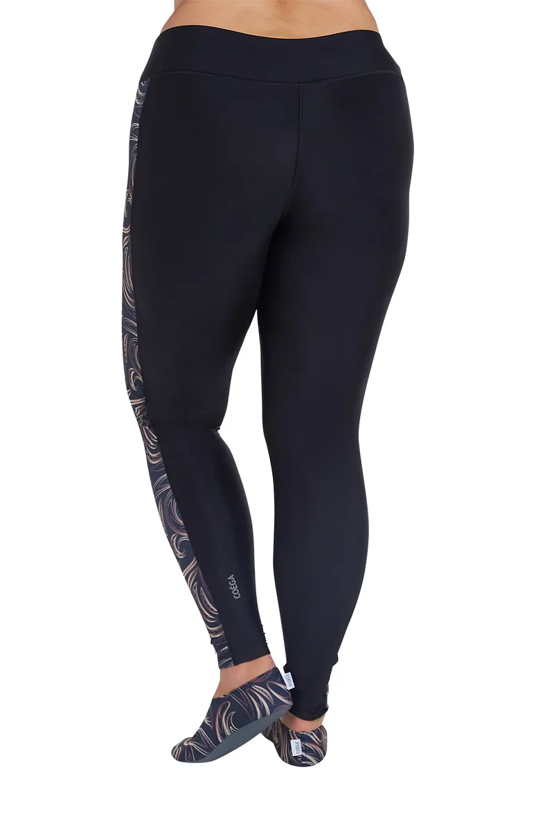 COEGA SUNWEAR COEGA Ladies  Swim Tights Full Length - Nero Golden Swirls
