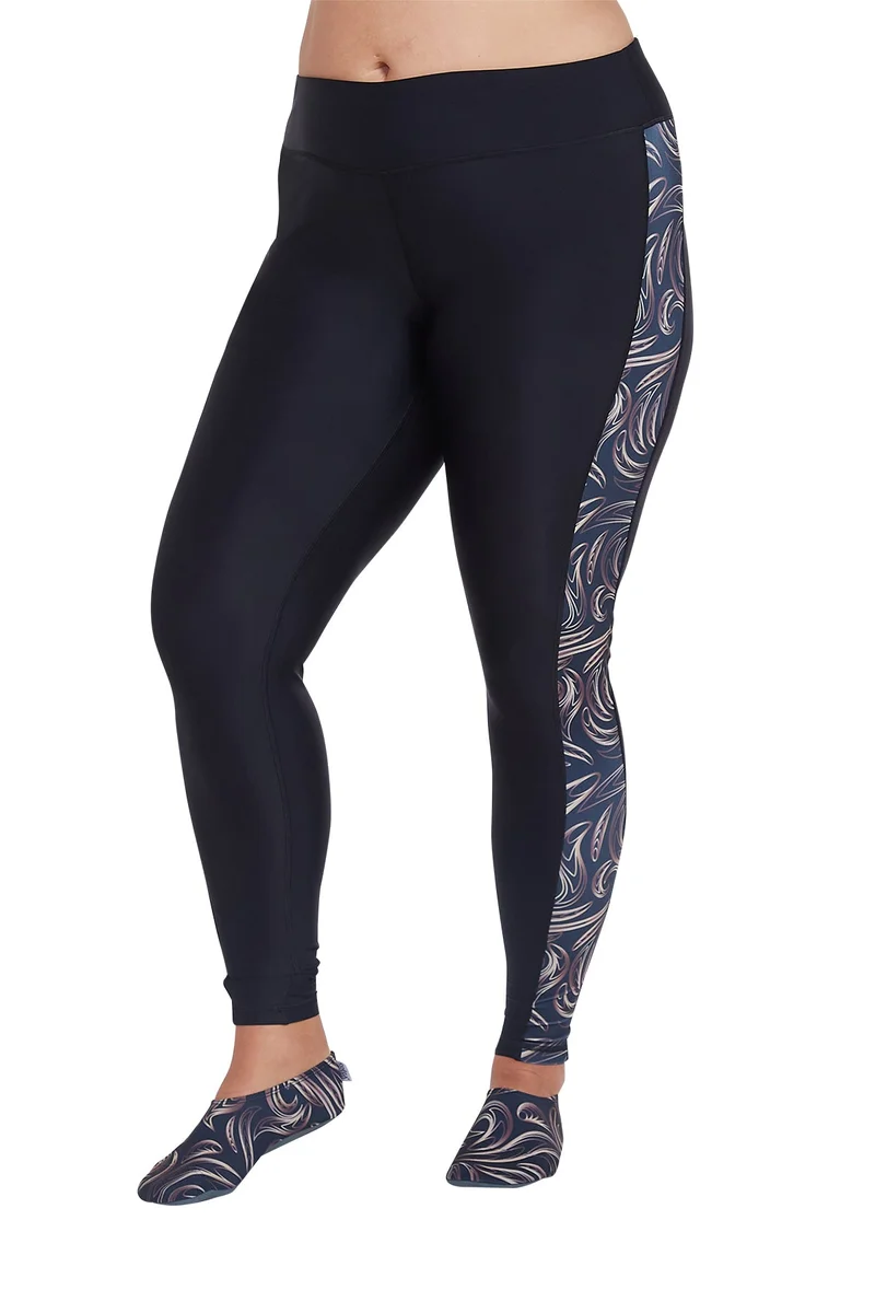 COEGA SUNWEAR COEGA Ladies  Swim Tights Full Length - Nero Golden Swirls