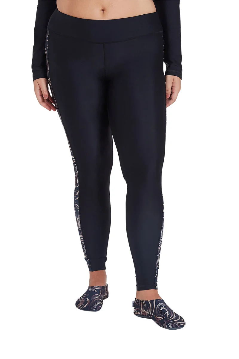 COEGA SUNWEAR  COEGA Ladies  Swim Tights Full Length - Nero Golden Swirls for Women | Best Price UAE