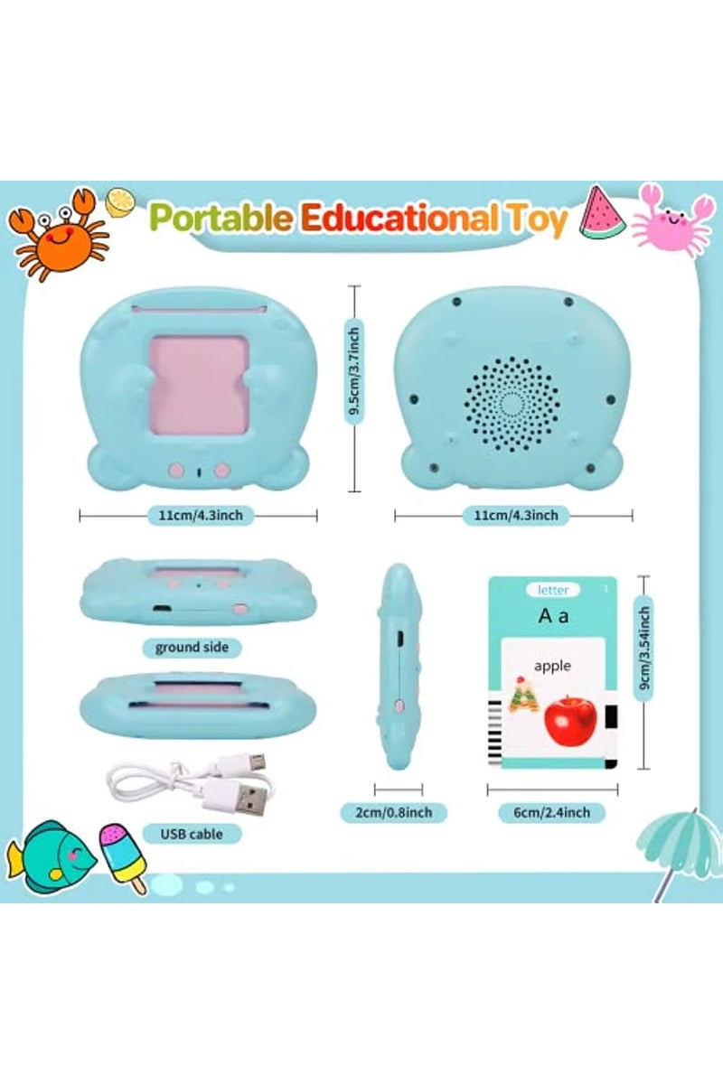 erorex Blue-224 Talking Flash Cards Early Educational Toys Baby Boys Girls Preschool Learning Reading Mach - Image 4
