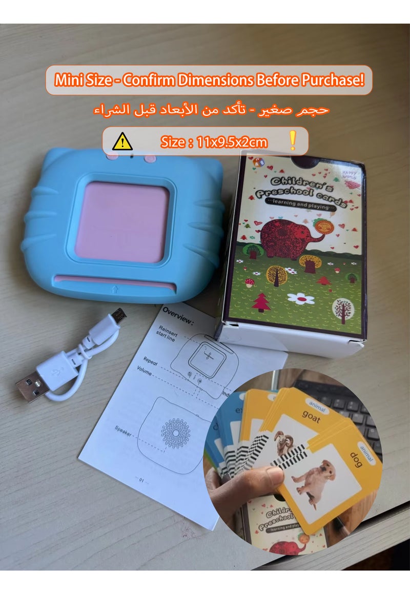 erorex Blue-224 Talking Flash Cards Early Educational Toys Baby Boys Girls Preschool Learning Reading Mach - Image 2