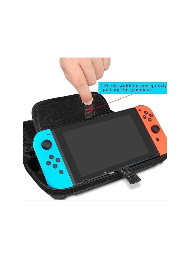 PROMASS Carry Case Compatible with New Switch OLED and Nintendo Switch Console, Protective Hard Portable Travel Case Cover Shell Pouch with Pockets for Accessories and Games - Image 5