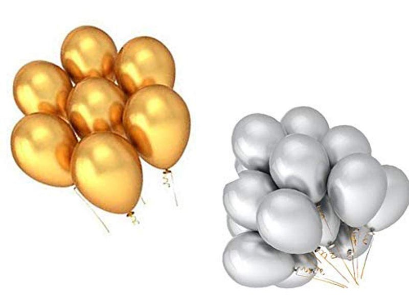 SOI Balloons For Birthday Decoration | White And Gold Balloons For Decoration | Decoration Items For Birthday Party | Gold Balloons For Decoration | Gold Curtains For Decoration - Image 3