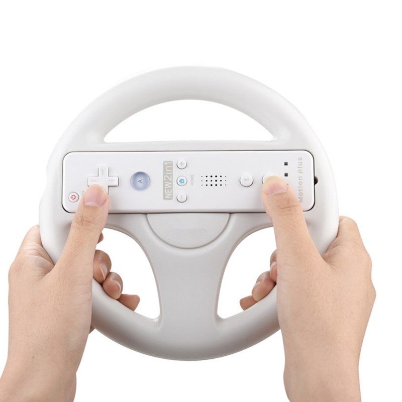 Wii Steering Wheel, 2 Pack White 7.09 X 1.57 Inch Lightweight ABS Plastic - Quick Installation Ergonomic Grip Infrared Cutout Racing Wheel for Wii Remote Racing Games, Mario Kart - Image 5