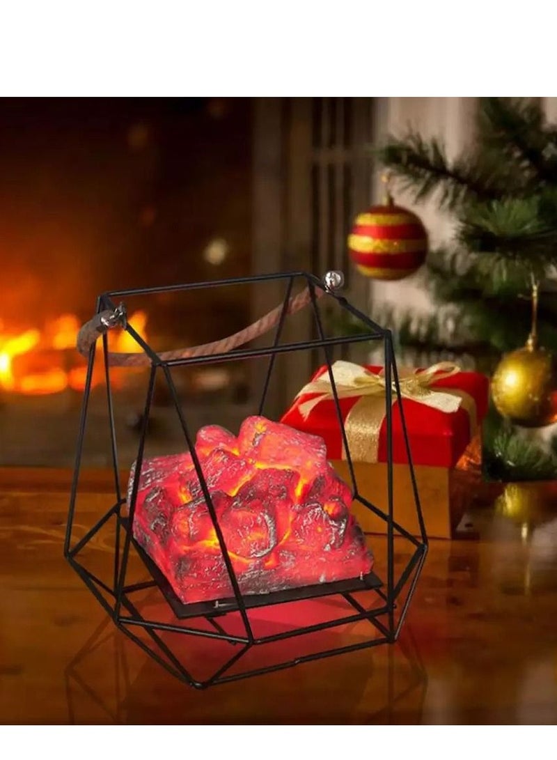 Charcoal fireplace lamp LED flame effect lamp battery operated - Image 1