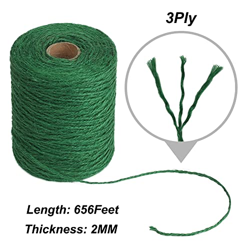 Vivifying Garden Twine, 656 Feet 2mm Green Plant Ties, Strong Jute Twine String for Climbing Plants, Tomatoes, Floristry, Crafts - Image 3