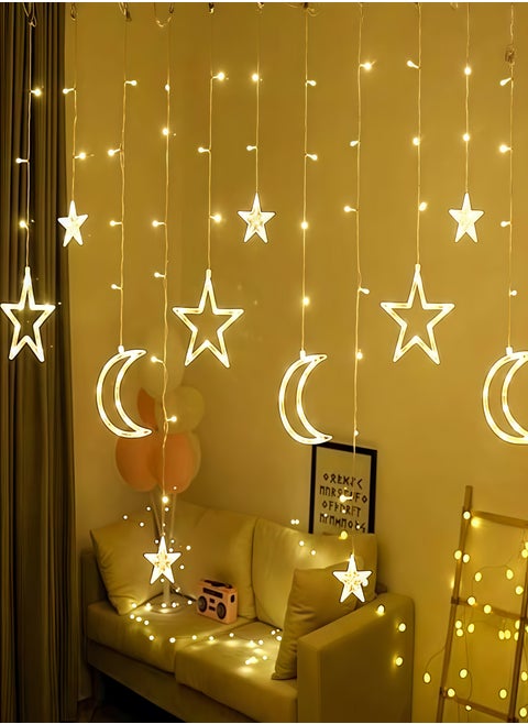 Ramadan Decorative LED Lights with Stars and Moons, Festive Home Decor for Ramadan Nights