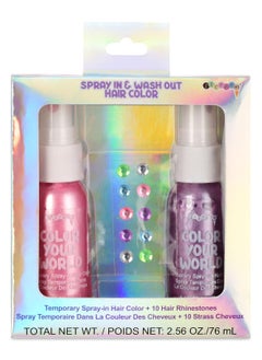 iscream iscream Prettiest Rainbows Temporary Spray on Hair Color and Rhinestone Hair Jewels 