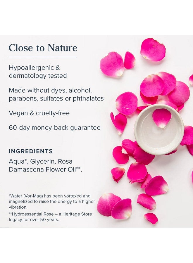 Heritage Store رذاذ وجه مرطب بماء الورد والجليسرين للبشرة المختلطة الجافة ماء الورد مع الجليسرين النباتي لبشرة ناعمة ومتألقة خالي من الصبغات أو الكحول نباتي 4 أونصة - Image 4