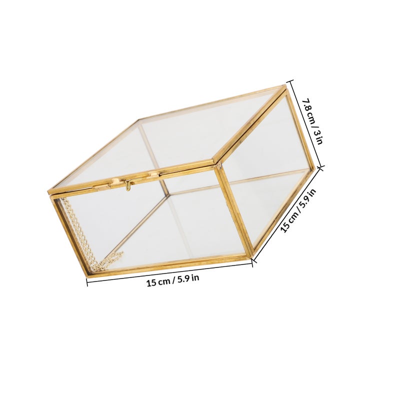 Lidded Jewelry Displaying Case Small Decorative Box Clear Box Glass Storage Box Clear Storage Container Clear Jewelry Case Glass Jewelry Box - Image 2